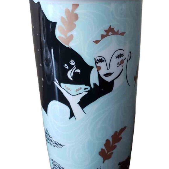 Starbucks Mermaid Siren Limited 2018 Holiday Ceramic Tumbler Mug Travel Cup - Picture 2 of 2